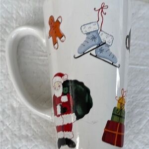 Festive Holiday Mug with Santa and Skates